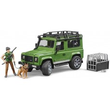 Land Rover Defender Station Wagon con guardia forestale e cane - Bruder 02587