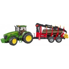 John Deere 7930 con Rimorchio e 4 Tronchi - Bruder 03054